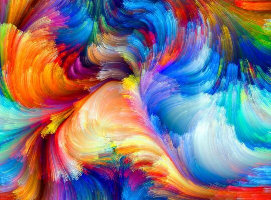 Abstract and multicolored swirls