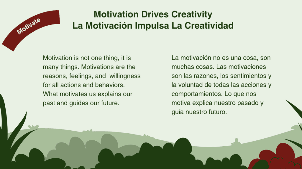 Motivation is not one thing, it is many things. Motivations are the reasons, feelings, and willingness for all actions and behaviors. What motivates us explains our past and guides our future.